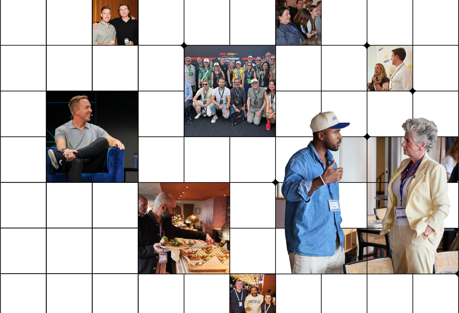 Various attendees engaged in discussions and panels at an event.