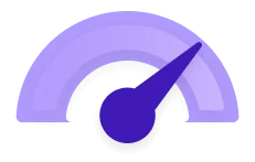 Icon of a gauge indicating 3/4 of maximum