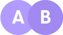 Icon of two interlocking circles (A and B)