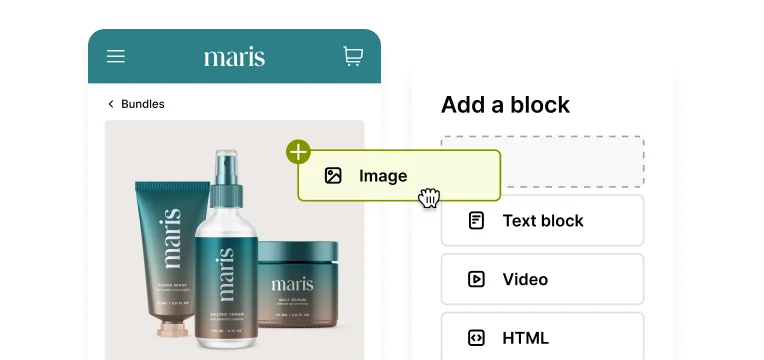 Display of maris skincare products in a bundle layout.