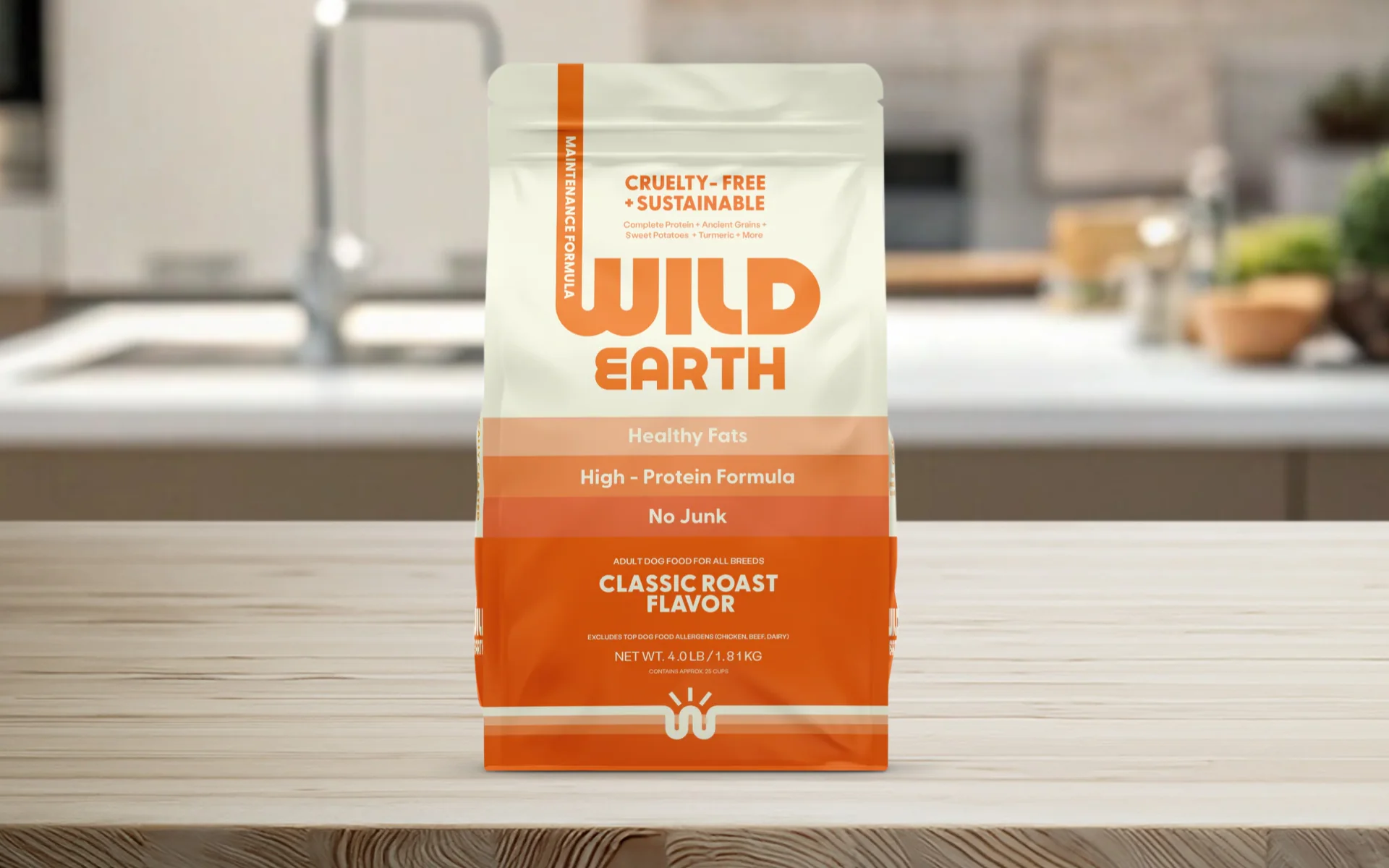 A package of Wild Earth Classic Roast Flavor dog food.