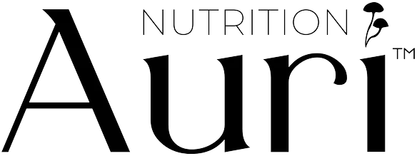 Logo of Auri Nutrition featuring the name Auri and a mushroom graphic.
