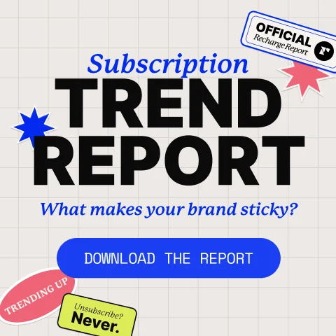 Subscription Trend Report graphic featuring the title and a download button.