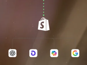 An illustration depicting Shopify integration with various platforms.