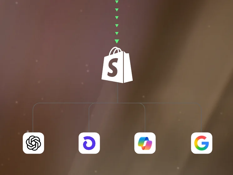 An illustration depicting Shopify integration with various platforms.