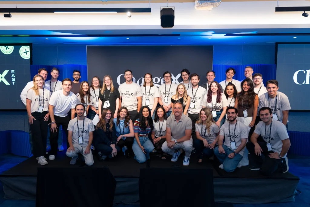 Group photo of attendees at the ChargeX event.